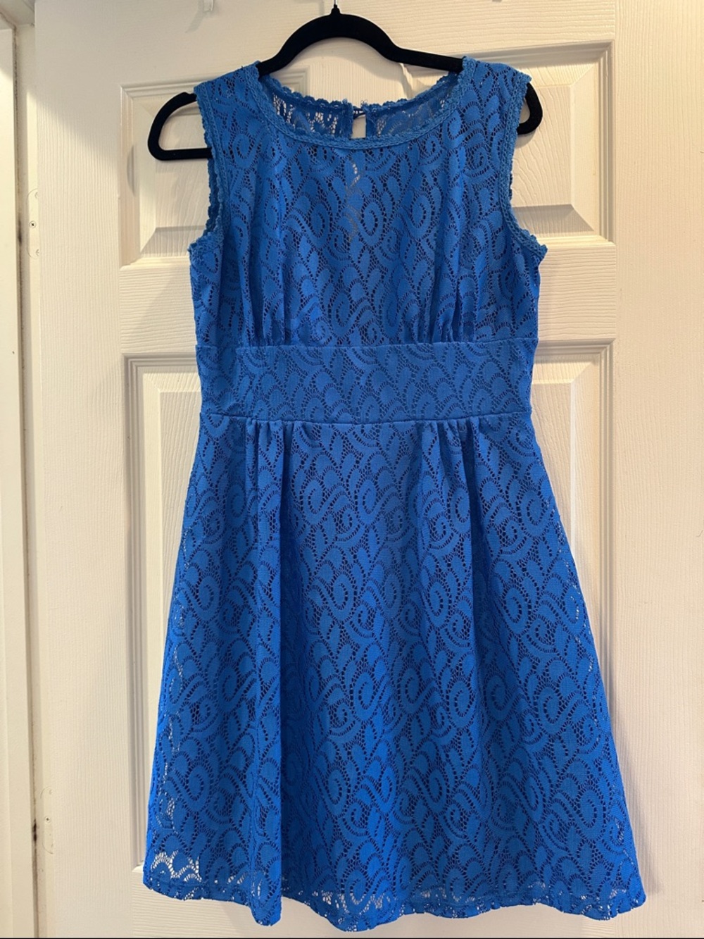 Dressbarn Blue Lace Fit & Flare Dress Size 8 Wedding Guest Cocktail Dress